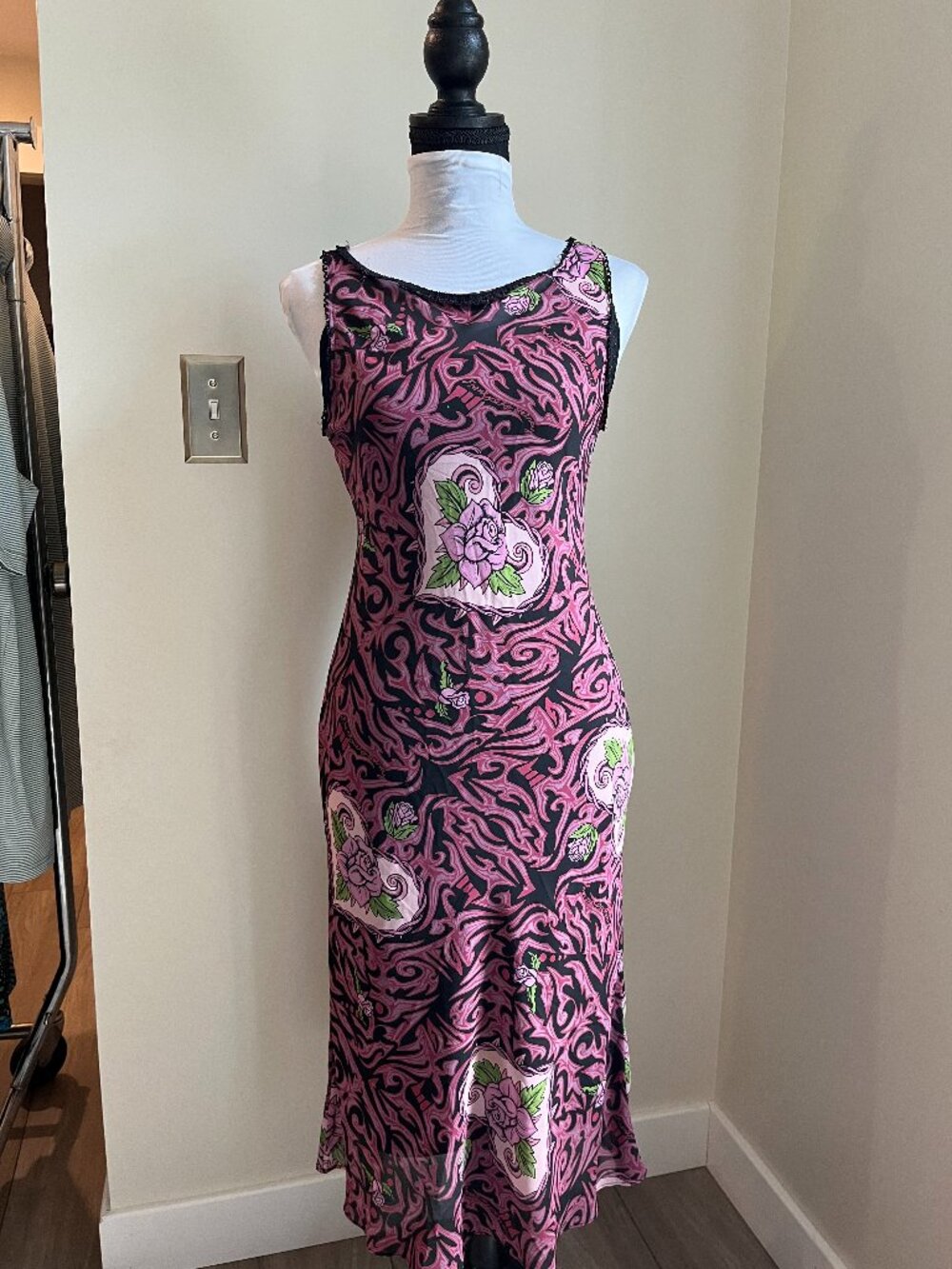 Vintage Betsey Johnson Tattoo print Dress, Size Medium